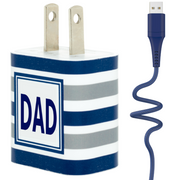 Dad Navy Silver Stripe Gift Set - Classy Chargers