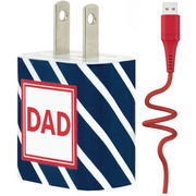 Dad Navy Slant Phone Charger Gift Set - Classy Chargers