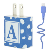 Periwinkle Clouds Phone Charger Letter Set