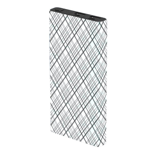 Silver Plaid Power Bank - Classy Chargers