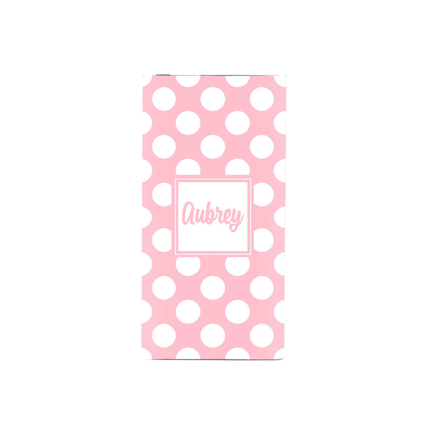 Monogram Soft Pink Dot Power Bank - Classy Chargers