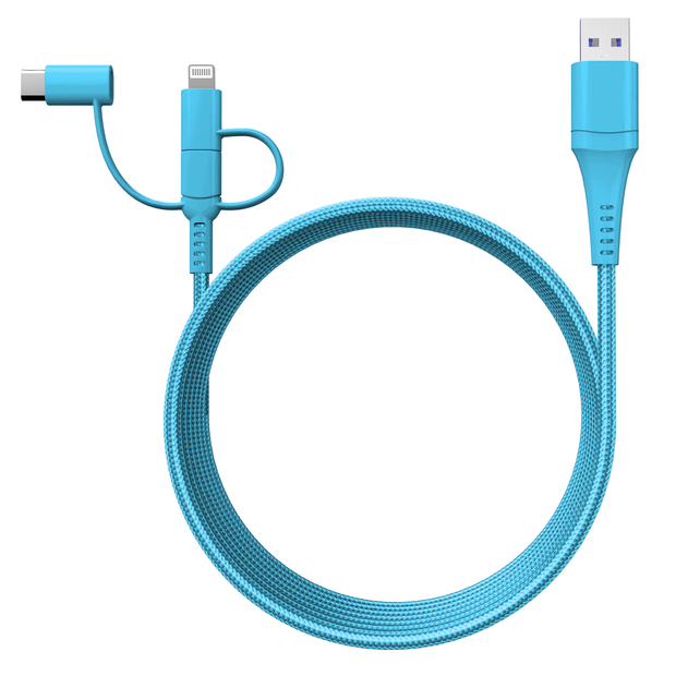 Stack-to-Charge- 3-1in-1 Cable - Turquoise  - Classy Chargers