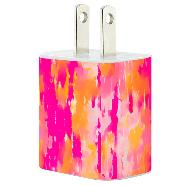 Tangerine Watercolor Phone Charger - Classy Chargers