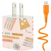 Teacher Inspired Phone Charger Teacher Gift Set - Classy Chargers