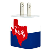Classy Chargers cellphone charger with state of Texas graphic