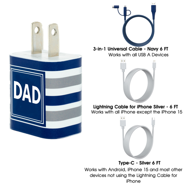 Dad Stripe Phone Charger Gift Set