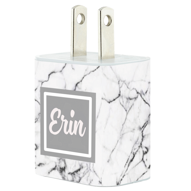Monogram Carrara Stone Phone Charger- Classy Chargers