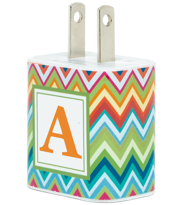 Monogram Fiesta Chevron Phone Charger - Classy Chargers
