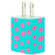 Pink Blue Dot Phone Charger - Classy Chargers