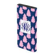 Monogram Pink Trees Power Bank - Classy Chargers