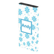 Monogram Winter Snowflake Power Bank - Classy Chargers