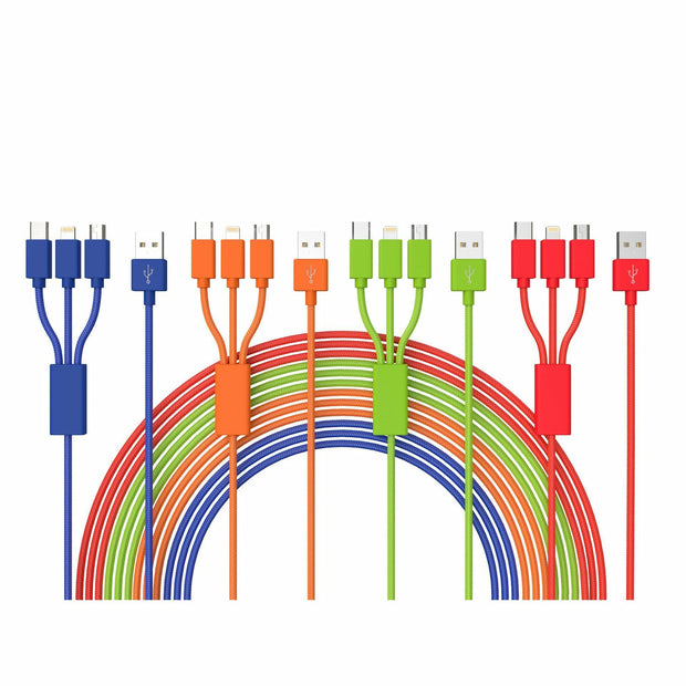 3-in-1 10 FT Cable Color Options - Classy Chargers