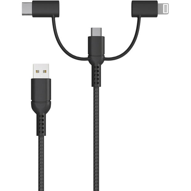 Stack-to-Charge 3-in-1 USB Cable - Black