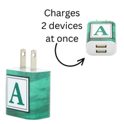 Emerald Marble Phone Charger Letter Set