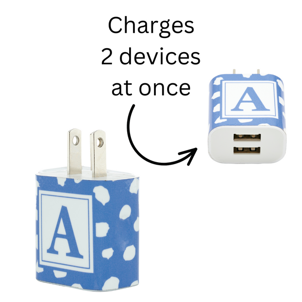Periwinkle Clouds Phone Charger Letter Set