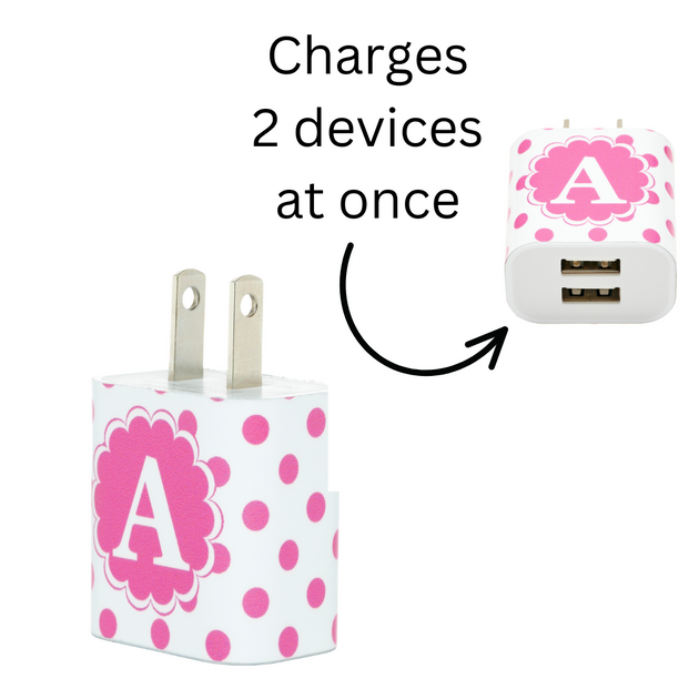 Pink Dot Phone Charger Letter Set -Classy Chargers