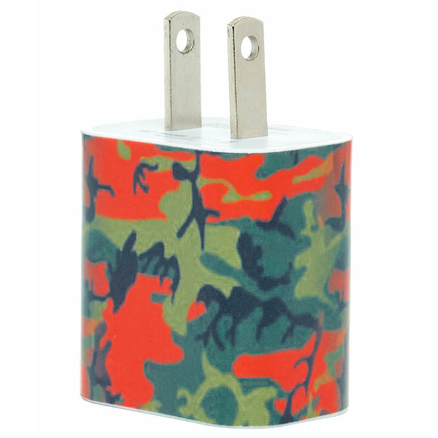 Camo Orange Phone Charger - Classy Chargers