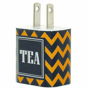 Monogram Black Gold Chevron Phone Charger - Classy Chargers