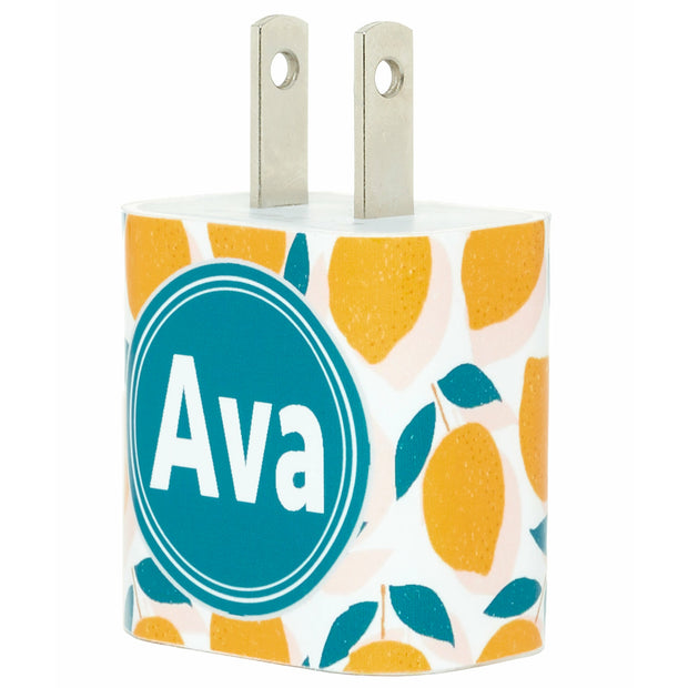 Monogram Bunch of Lemons Phone Charger - Classy Chargers