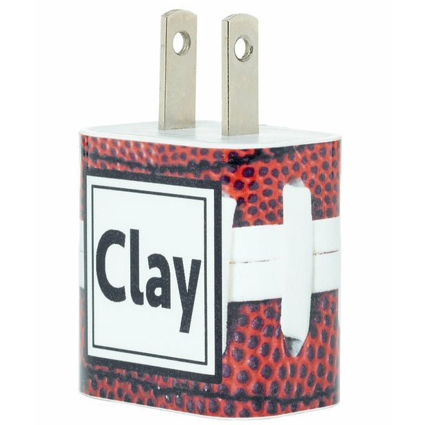 Monogram Football Skin Phone Charger - Classy Chargers