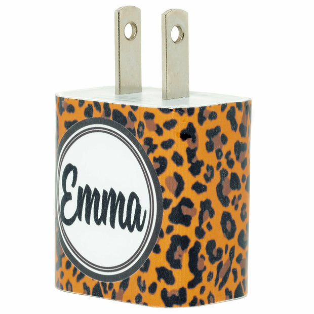 Monogram Leopard Phone Charger - Classy Chargers