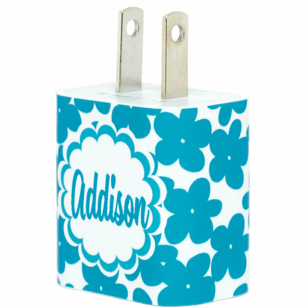 Monogram Mod Flowers Phone Charger - Classy Chargers