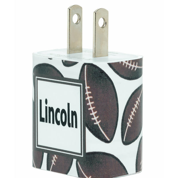 Monogram Tumbling Football Phone Charger - Classy Chargers