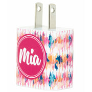 Monogram Watercolor iKat Phone Charger - Classy Chargers