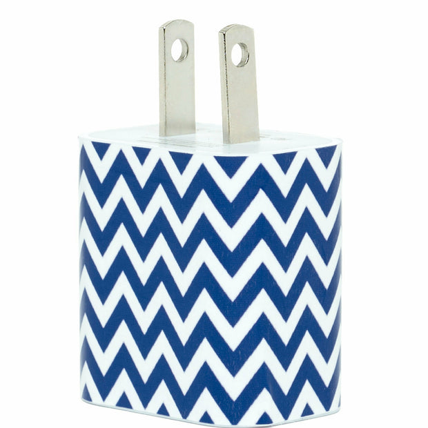 Navy Chevron Phone Charger - Classy Chargers