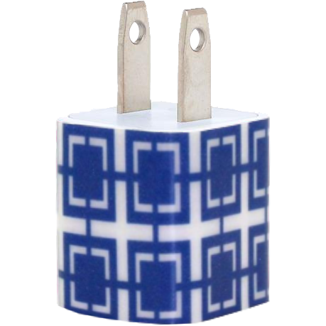 Navy Squares Phone Charger - Classy Chargers