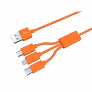 Orange 3 in 1 USB Cable