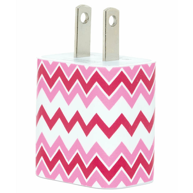 Peppermint Chevron Phone Charger - Classy Chargers