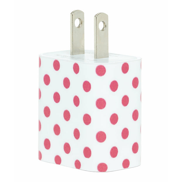 Pink Polka Dot Phone Charger - Classy Chargers