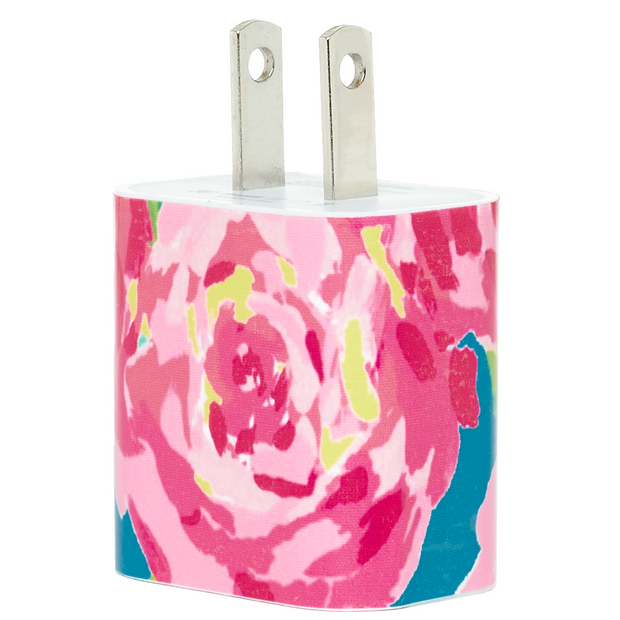 Rose-Bloom-Dual-Phone-Charger - Classy Chargers