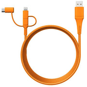 Stack-to-Charge 3-in-1 USB Cable - Tangerine