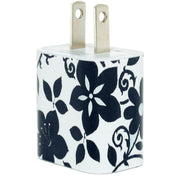 Black Flower Phone Charger - Classy Chargers