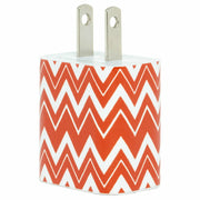 Burnt Orange Jagged Chevron Phone Charger - Classy Chargers