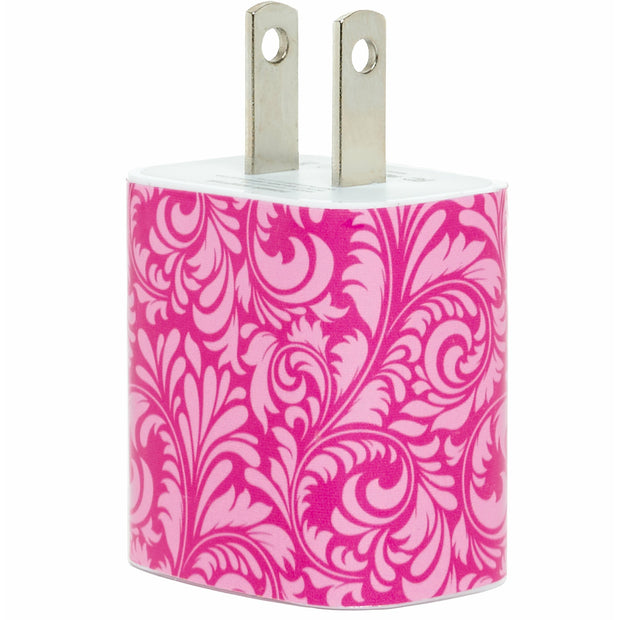 Hot Pink Swirl Phone Charger - Classy Chargers