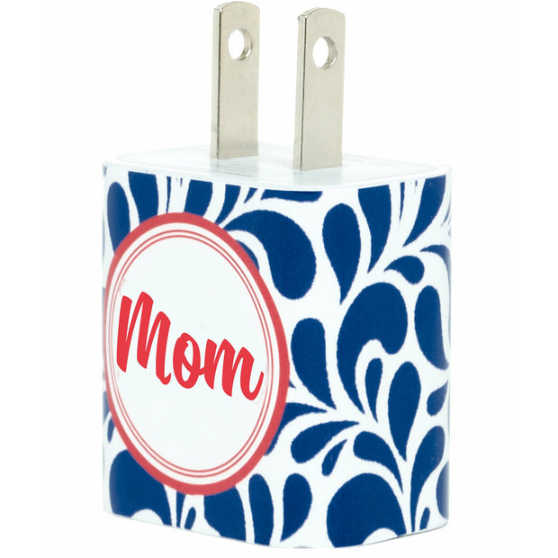 Mom Navy Swirl Phone Charger