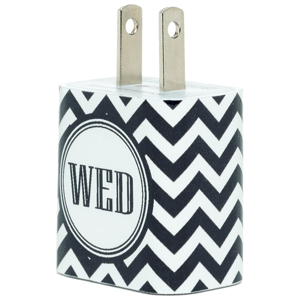 Monogram Black Chevron Phone Charger - Classy Chargers