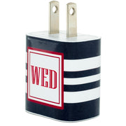 Monogram Black Wide Stripe Phone Charger - Classy Chargers