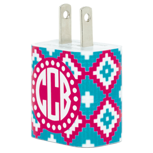 Monogram Blue Moccasin Phone Charger - Classy Chargers