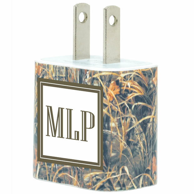 Monogram Camo Brown Phone Charger - Classy Chargers