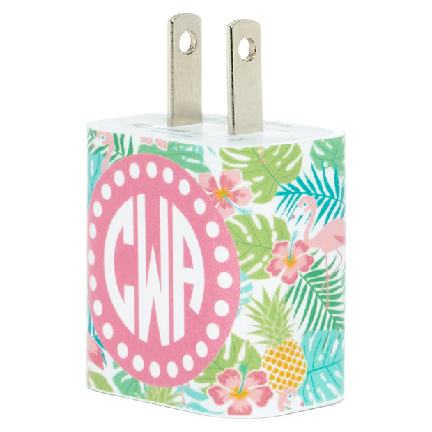 Monogram Flamingo Phone Charger - Classy Chargers