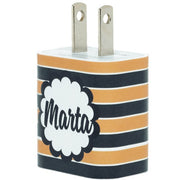 Monogram Gold Black Stripe Phone Charger - Classy Chargers