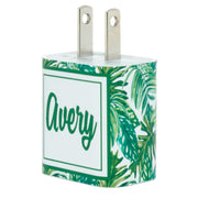 Monogram Palm Leaves Phone Charger - Classy Chargers