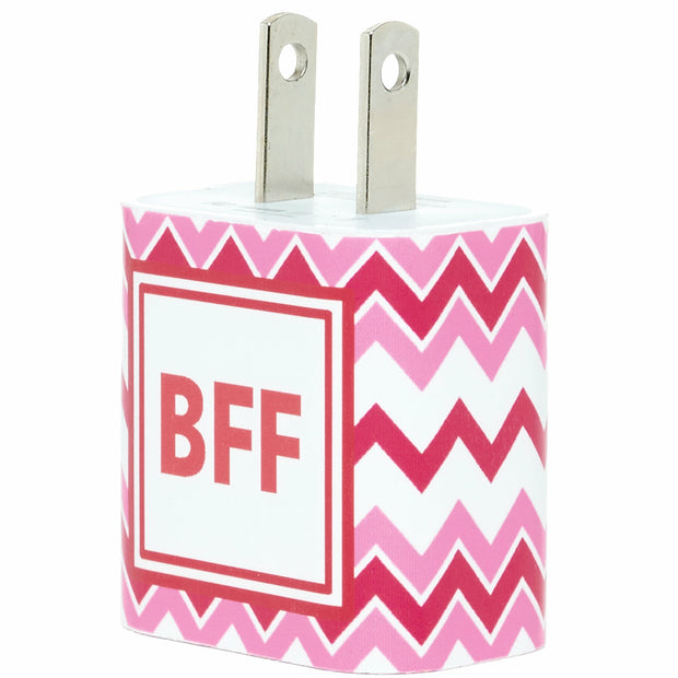 Monogram Peppermint Chevron Phone Charger - Classy Chargers