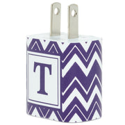 Purple Jagged Chevron Phone Charger - Classy Chargers