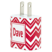 Red Jagged Chevron Phone Charger - Classy Chargers