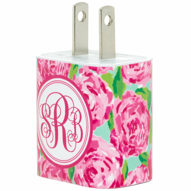 Monogram Roses Phone Charger - Classy Chargers